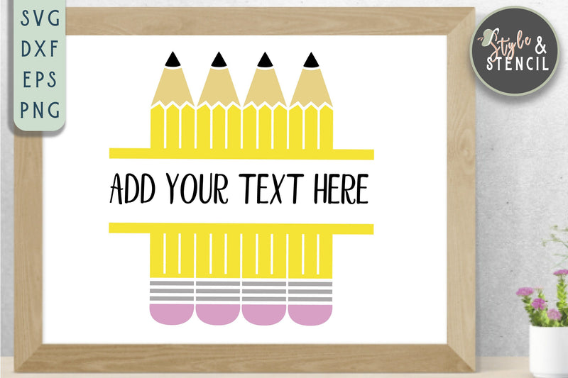School SVG | Monogram | Pencil SVG | DXF EPS PNG SVG SVG Style and Stencil 