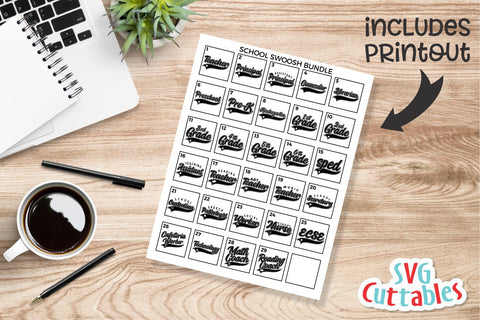 School Swoosh svg Bundle - Class Cut File - Teacher - Swoosh - svg - dxf - eps - png - Cut File - Silhouette - Cricut - Digital Download SVG Svg Cuttables 