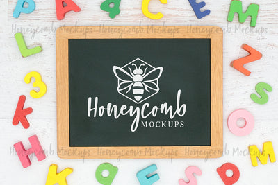 School Teacher Chalkboard Mockup, ABC Chalkboard Mockup, Blank Sign Mockup, JPEG Craft Mockup, Horizontal Sign Mockup Mock Up Photo Honeycomb Mockups 