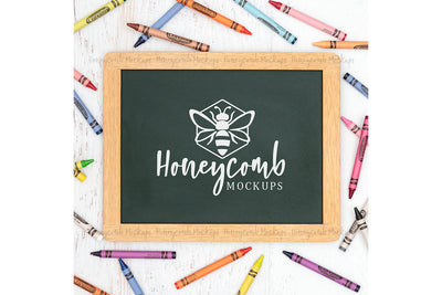 School Teacher Chalkboard Mockup, Chalkboard Mockup with Crayons, Blank Sign Mockup, JPEG Craft Mockup Mock Up Photo Honeycomb Mockups 