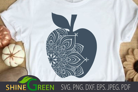 School Teacher Mandala - Floral Apple SVG SVG Shine Green Art 