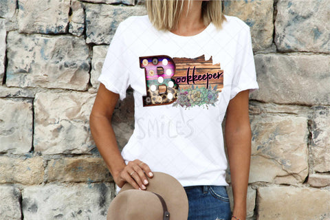 School Title - Serape Marquee Letter- Bookkeeper - Sublimation PNG Sublimation Serendipity and Art 