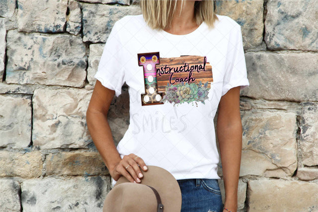 School Title - Serape Marquee Letter- Instructional Coach - PNG Sublimation Serendipity and Art 