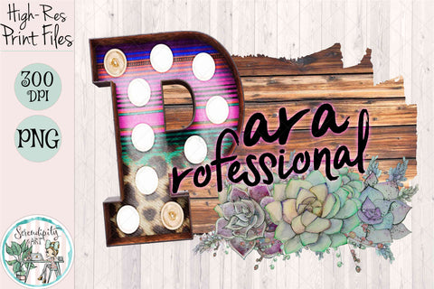 School Title - Serape Marquee Letter- Paraprofessional - Sublimation PNG Sublimation Serendipity and Art 