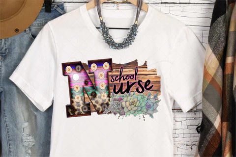 School Title - Serape Marquee Letter - School Nurse - Sublimation Printable - PNG Sublimation Serendipity and Art 