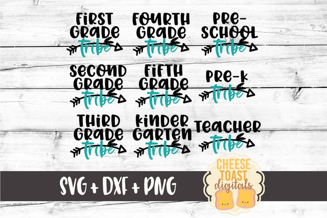School Tribe Bundle - Back to School SVG PNG DXF Cut Files SVG Cheese Toast Digitals