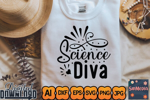 Science Diva,SVGs,Quotes and Sayings,Food & Drink,On Sale, Print & Cut SVG Newmockups 