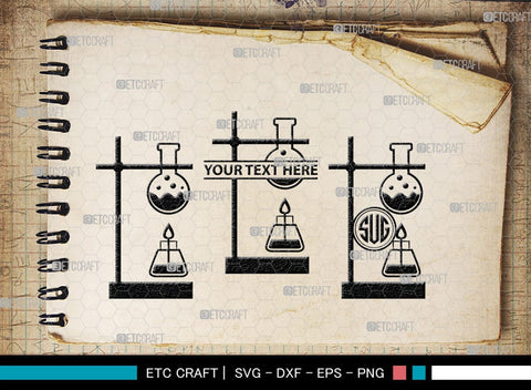 Science Monogram, Science Silhouette, Science SVG, Laboratory Svg, Microscope Svg, Test Tube Svg, SB00155 SVG ETC Craft 