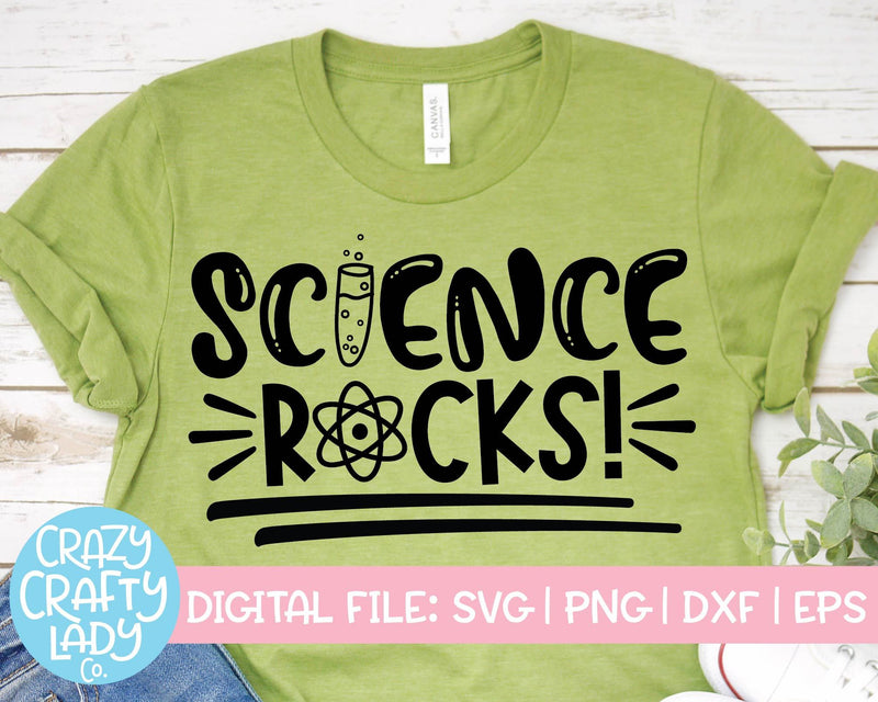 Science Rocks | Teacher Quote SVG Cut File SVG Crazy Crafty Lady Co. 