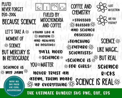 science svg bundle, science svg water bottle tracker, science matters svg, science teacher svg, funny science svg bundles, atom svg SVG WildOakSVG 