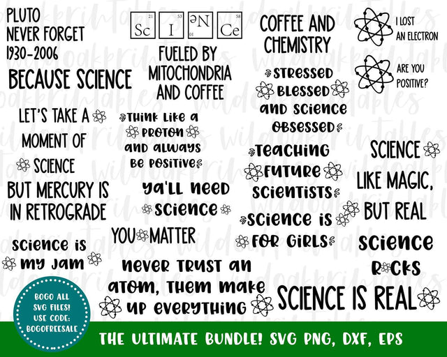 science svg bundle, science svg water bottle tracker, science matters svg, science teacher svg, funny science svg bundles, atom svg SVG WildOakSVG 