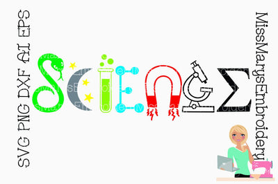 Science Symbol Title SVG MissMarysEmbroidery 