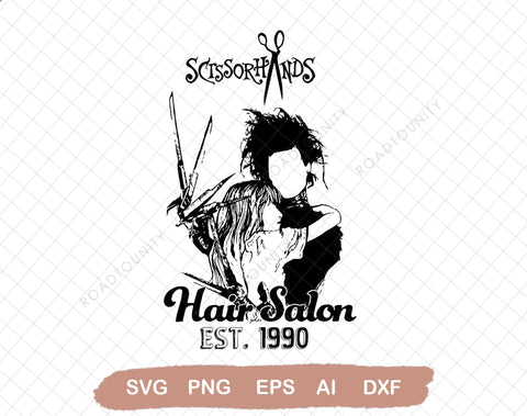 Scissorhands Hair Salon PNG & SVG Digital Download, sublimation, cricut SVG DiamondDesign 