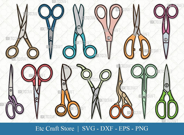 Scissors Clipart SVG Cut File | Scissors Kids Svg | Barber Scissors Svg | Hairdressing Svg | Hair Scissors Svg | Hair Saloon Svg | Scissors Svg Bundle SVG ETC Craft 