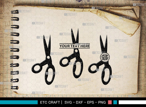 Scissors Monogram, Scissors Silhouette, Scissors SVG, Salon Svg, Hairdresser Svg, Hairstyle Svg, SB00211 SVG ETC Craft 
