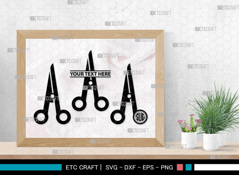 Scissors Monogram, Scissors Silhouette, Scissors SVG, Salon Svg ...