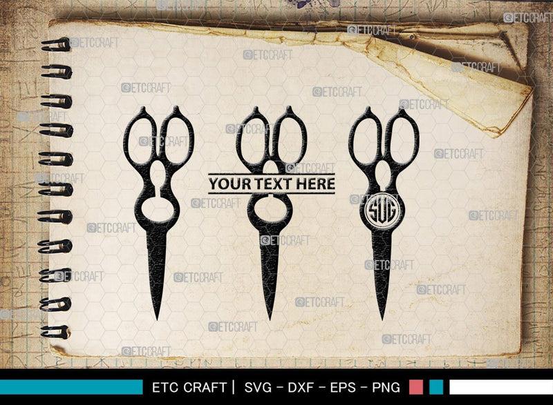 Scissors Monogram, Scissors Silhouette, Scissors SVG, Salon Svg ...