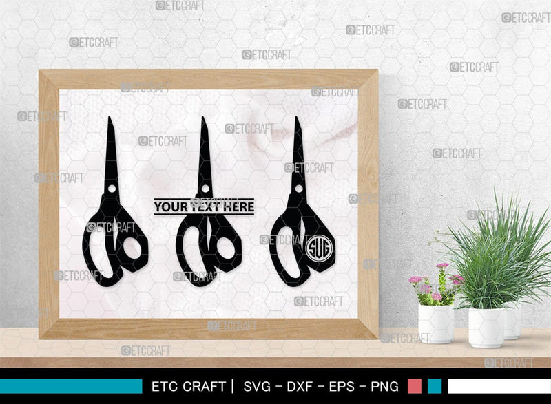 Scissors Monogram, Scissors Silhouette, Scissors SVG, Salon Svg ...