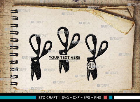 Scissors Monogram, Scissors Silhouette, Scissors SVG, Salon Svg, Hairdresser Svg, Hairstyle Svg, SB00211 SVG ETC Craft 