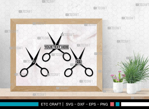 Scissors Monogram, Scissors Silhouette, Scissors SVG, Salon Svg, Hairdresser Svg, Hairstyle Svg, SB00211 SVG ETC Craft 