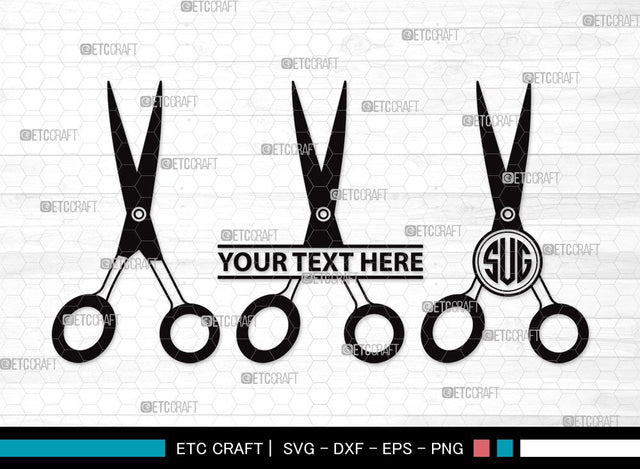 Scissors Monogram SVG Cut File | Scissors Kids Svg | Barber Scissors Svg | Hairdressing Svg | Hair Scissors Svg | Hair Saloon Svg | Scissors Clipart SVG ETC Craft 
