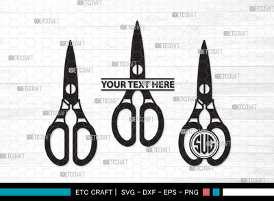 Scissors Monogram SVG, Scissors Kids Svg, Barber Scissors Svg, Hairdressing Svg, Hair Scissors Svg, Hair Saloon Svg, Scissors Monogram SVG ETC Craft 