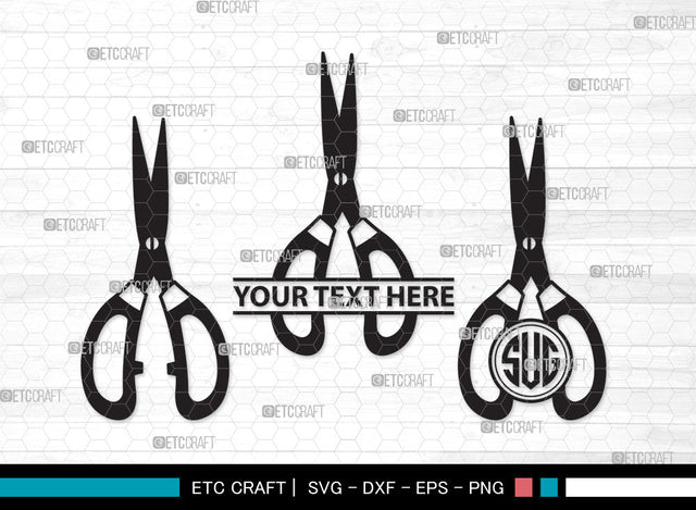 Scissors Monogram SVG, Scissors Kids Svg, Barber Scissors Svg, Hairdressing Svg, Hair Scissors Svg, Hair Saloon Svg, Scissors Monogram SVG ETC Craft 