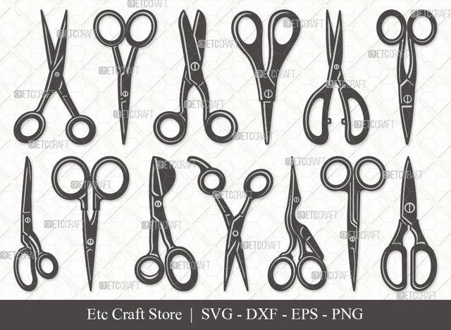Scissors Silhouette SVG Cut File | Scissors Kids Svg | Barber Scissors Svg | Hairdressing Svg | Hair Scissors Svg | Hair Saloon Svg | Scissors Svg Bundle SVG ETC Craft 