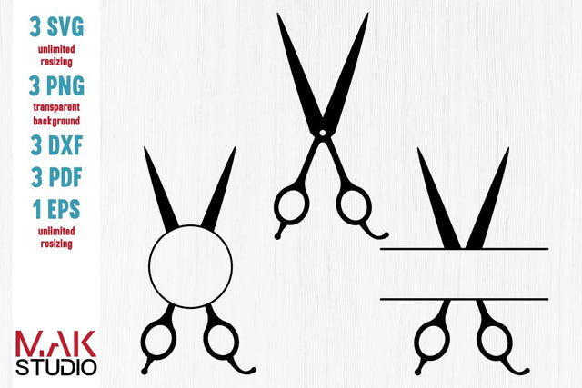 Scissors svg, Scissors monogram svg, Hairdresser svg, Scissors cut files, Scissors dxf SVG MAKStudion 