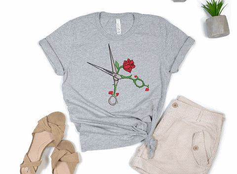 Scissors with Roses Machine Embroidery Design Embroidery/Applique DESIGNS Angie 