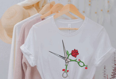 Scissors with Roses Machine Embroidery Design Embroidery/Applique DESIGNS Canada Embroidery 