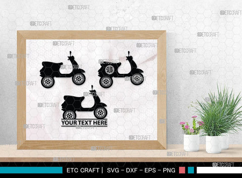 Scooter Monogram, Scooter Silhouette, Scooter SVG, Vespa Svg, Scooter Bike Svg, Motorcycle Svg, SB00050 SVG ETC Craft 