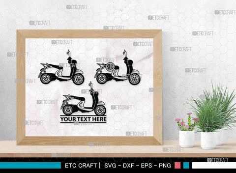 Scooter Monogram, Scooter Silhouette, Scooter SVG, Vespa Svg, Scooter Bike Svg, Motorcycle Svg, SB00050 SVG ETC Craft 