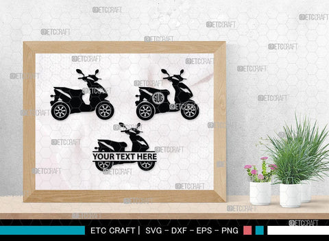 Scooter Monogram, Scooter Silhouette, Scooter SVG, Vespa Svg, Scooter Bike Svg, Motorcycle Svg, SB00050 SVG ETC Craft 