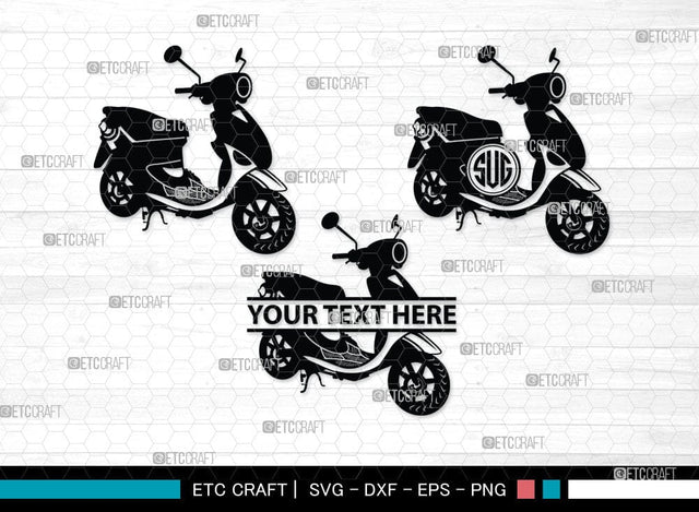 Scooter Monogram, Scooter Silhouette, Scooter SVG, Vespa Svg, Scooter Bike Svg, Motorcycle Svg, SB00050 SVG ETC Craft 