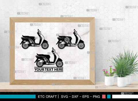 Scooter Monogram, Scooter Silhouette, Scooter SVG, Vespa Svg, Scooter Bike Svg, Motorcycle Svg, SB00050 SVG ETC Craft 