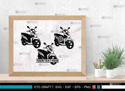 Scooter Monogram, Scooter Silhouette, Scooter SVG, Vespa Svg, Scooter Bike Svg, Motorcycle Svg, SB00050 SVG ETC Craft 