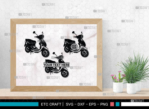 Scooter Monogram, Scooter Silhouette, Scooter SVG, Vespa Svg, Scooter Bike Svg, Motorcycle Svg, SB00050 SVG ETC Craft 