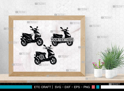Scooter Monogram, Scooter Silhouette, Scooter SVG, Vespa Svg, Scooter Bike Svg, Motorcycle Svg, SB00050 SVG ETC Craft 