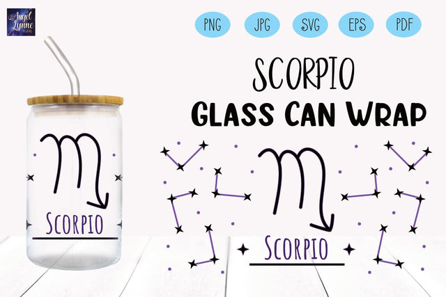 Scorpio Glass Wrap | Scorpio Libbey Glass Wrap SVG Angel Lynne Designs 