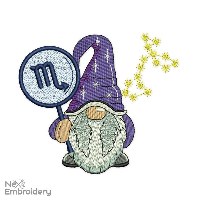 Scorpio Gnome Embroidery Design Embroidery/Applique DESIGNS NextEmbroidery 