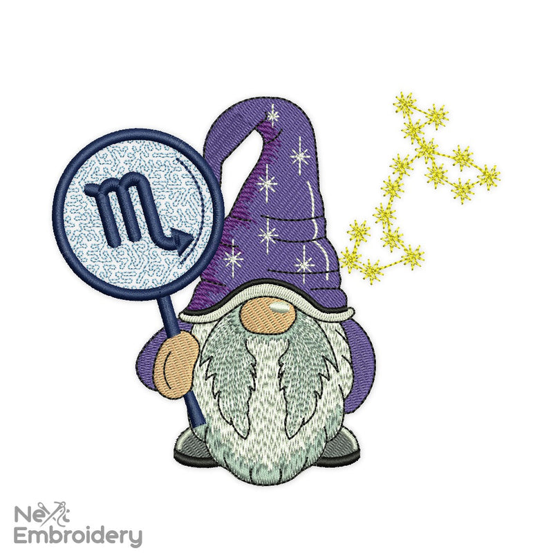 Scorpio Gnome Embroidery Design Embroidery/Applique DESIGNS NextEmbroidery 