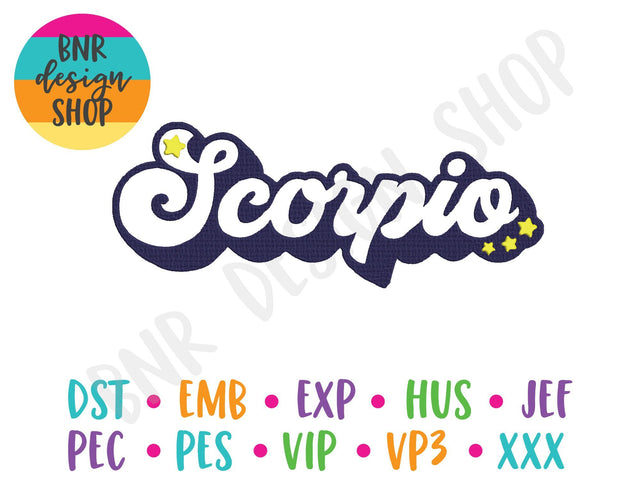 Scorpio Machine Embroidery Design, Horoscope Embroidery Embroidery/Applique DESIGNS BNRDesignShop 