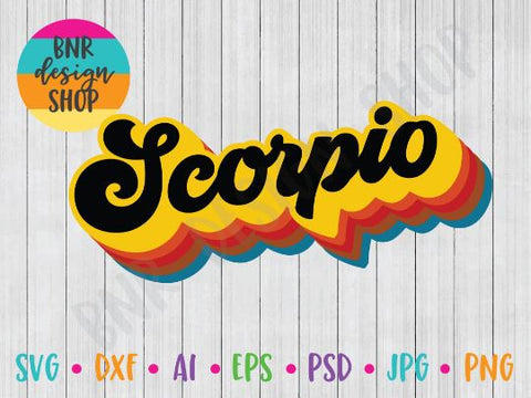 Scorpio SVG File, Horoscope SVG, Retro SVG, Vintage SVG, SVG Cut File for Cricut Cutting Machines and Vinyl Crafting SVG BNRDesignShop 