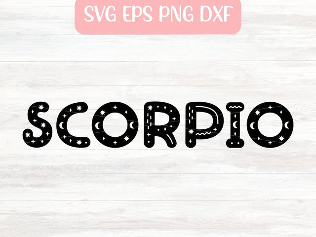 Scorpio Zodiac Sign SVG File for Cricut or Silhouette, Horoscope Sublimation PNG, Digital Download Commercial Use SVG Apple Grove Designs 