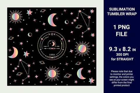 Scorpio zodiac tumbler wrap, Constellation 20 oz skinny tumbler Sublimation KMarinaDesign 