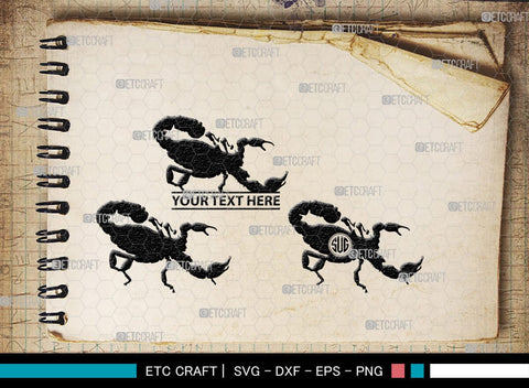 Scorpion Monogram, Scorpion Silhouette, Scorpion SVG, Scorpion Animal Svg, Skorpion Svg, Scorpio Svg, Animal Svg, SB00313 SVG ETC Craft 