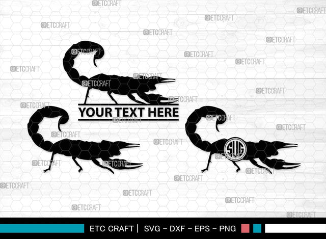 Scorpion Monogram, Scorpion Silhouette, Scorpion SVG, Scorpion Animal Svg, Skorpion Svg, Scorpio Svg, Animal Svg, SB00313 SVG ETC Craft 