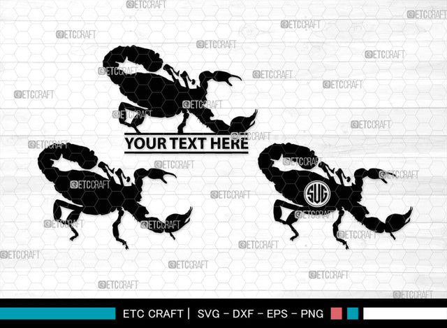 Scorpion Monogram, Scorpion Silhouette, Scorpion SVG, Scorpion Animal Svg, Skorpion Svg, Scorpio Svg, Animal Svg, SB00313 SVG ETC Craft 