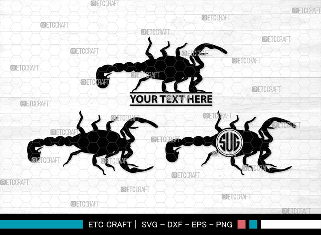 Scorpion Monogram, Scorpion Silhouette, Scorpion SVG, Scorpion Animal Svg, Skorpion Svg, Scorpio Svg, Animal Svg, SB00313 SVG ETC Craft 